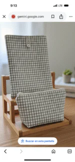 Funda Acolchada Vichy Gris y Blanco para Libro/Tablet + Neceser a Juego - Protección y Estilo - Imagen 4