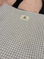Bolso Tote a Cuadros Gris: - Imagen 3
