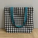 Totebag cuadros turquesa