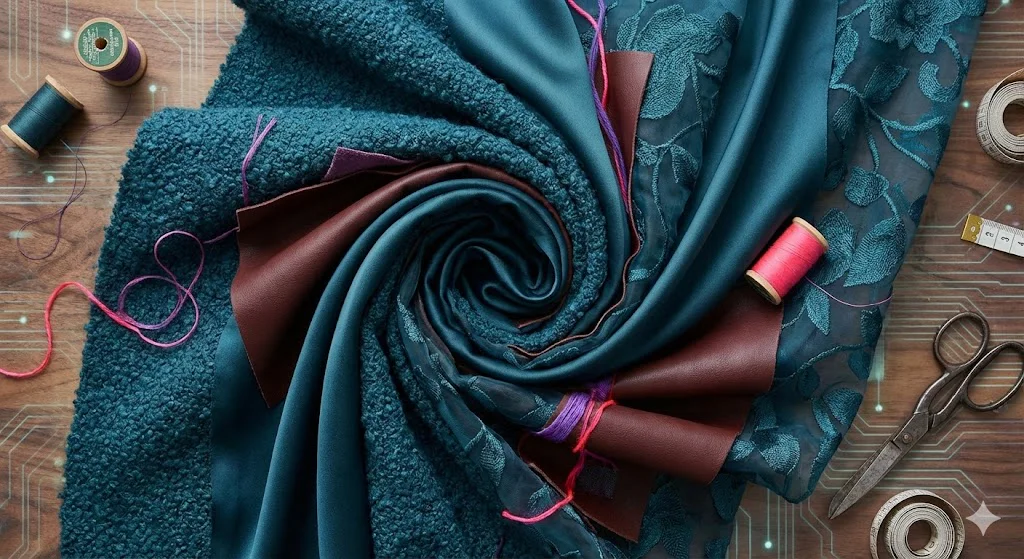 Tela de color Transformative Teal con textura bouclé para tendencia de costura 2026