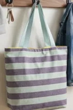 Bolsa Totebag rayas impermeable reversible - Imagen 2