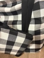 Bolsa Totebag y neceser ( cuadro blanco y negro) - Imagen 3